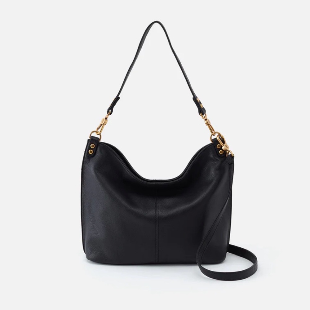 Classic HOBO Black Leather Pier Shoulder Bag - Timeless Everyday Style — NWT